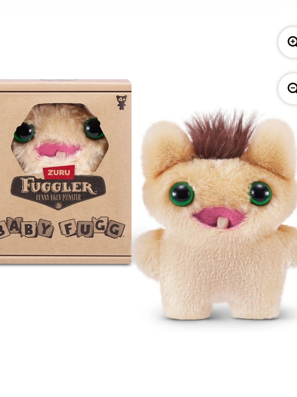 ZURU Fuggler Baby Fugg Plush Toy - Beige with Green Eyes